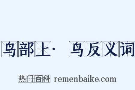 鸟部上·鸟反义词是什么意思的图片